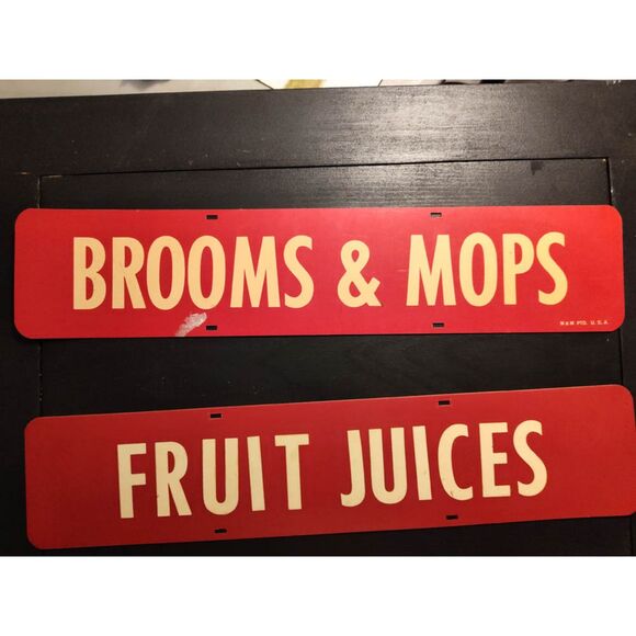 Vtg pair of old plastic signs M&M Ptd - Picture 3 of 9